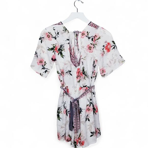 Francesca's X Three Pink Hearts | Boho Print Floral Lined Romper - Small - Picture 7 of 11